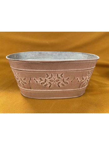 Pink Bádog Kaspó Ovál 140-B-22-09 - 23*13-5*H10-5cm (60/#)