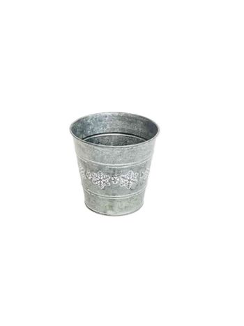  Bádog Kaspó Szürke 140-B-22-40 - D13/9*H12cm (120/#)