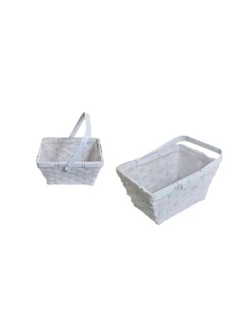 Fonott Kosár Fehér Színű Tégla Lf 66-24/FEHÉR - 19*14,5*H11/21cm (150/#)