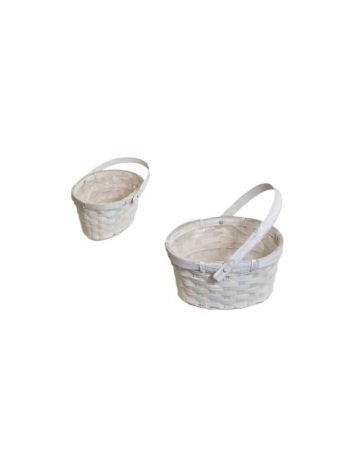 Fonott Kosár Fehér Színű Ovális Lf 66-25-A/FEHÉR - 19*16*H11/21cm (150/#)