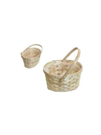 Fonott Kosár Natúr Színű Ovális Lf 66-25/NATÚR - 19*16*H11/21cm (150/#)