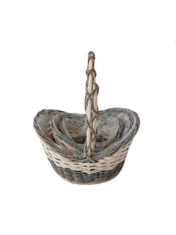 Fonott Füles Kosár Ovál Szett/3 54-204 - 28*24*H10/15/32cm (24/#)