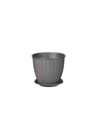 Cserép+Alátét Rattan 2.75 Literes Szürke (11/#)