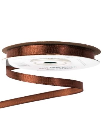 Szatén szalag 6mm x 22.86m - Sötétbarna
