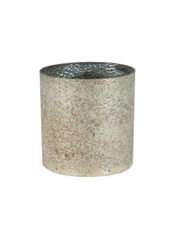 Marhaba Cylinder üvegváza ezüst 13x14cm