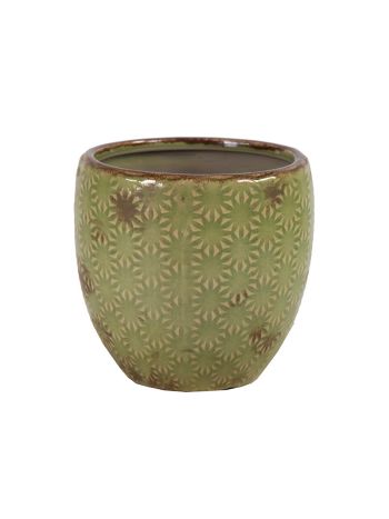 Sophia kerámia kaspó kiwizöld 14x13-5cm