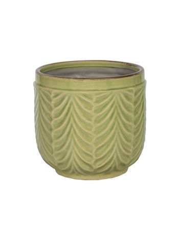 Manon Cauldron kerámia kaspó kiwizöld 15-5x14cm