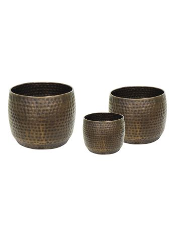 Nerja Classic fém kaspó szett réz 29x22-52x41cm S/3