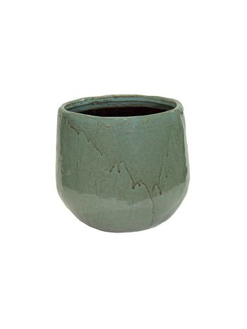 Suburb Cauldron kerámia kaspó olivazöld 27x25cm