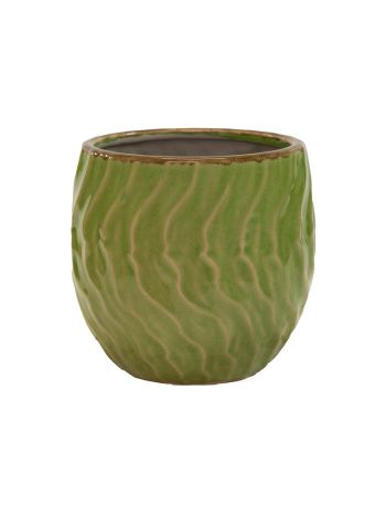 Loren Wave kerámia kaspó kiwizöld 18x17cm