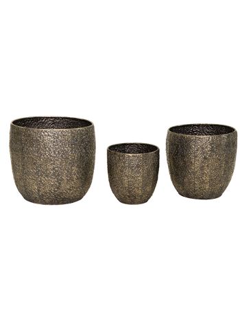 Hadad Monica fém kaspó réz szett 23-5x24-5-39-5x35cm S3