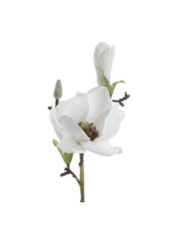 Magnolia branch - 37cm high - White AF025-01