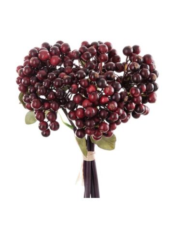 Bogyós ág köteg- 28cm magas- 14.5cm átmérőjű - Bordó  AF028-03