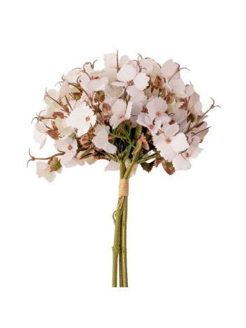 Kráľovský hroznový kvet - 35 cm vysoký zväzok hodvábnych kvetov - biely AF047-03