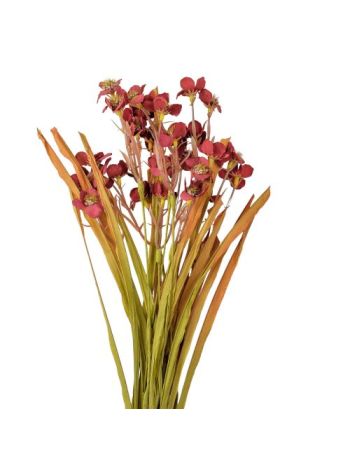 Nefelejcs selyemvirág csokor- 55cm magas - Bordó