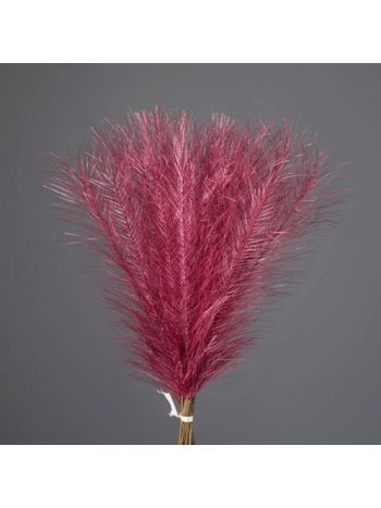 Ezüstös metál pampafű köteg, 20 szál, 45cm magas - Rose red