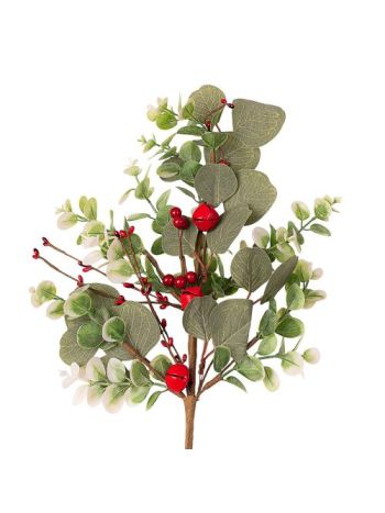 Csörgős téli ág levelekkel és bogyókkal- 49cm magas