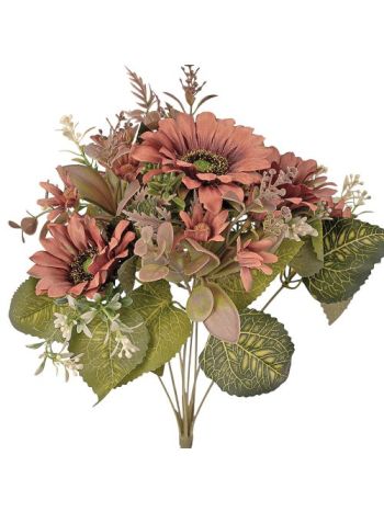 Napraforgó selyemvirág csokor- magasság: 42cm- virágfej átmérő: 9cm -