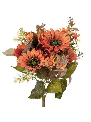 Sunflower silk flower bouquet- height: 42cm- flower head diameter: 9cm -