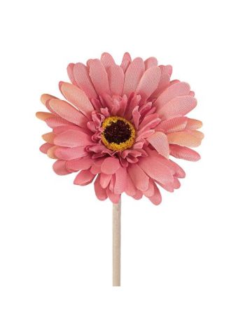 Gerbera selyemvirág szál, magasság: 55cm, virágfej átmérő: 10cm - Őszi rózsaszín