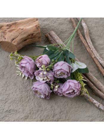 Rózsa selyemvirág csokor- 30.5cm magas - Lila