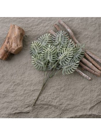 Monstera műnövény csokor- 38.5cm magas - Sötétzöld