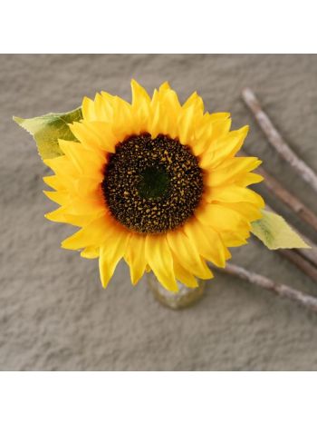 Napraforgó selyemvirág szál- 50cm magas - Citromsárga