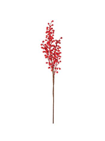 Dekoratív bogyós ág- 46cm magas - Piros