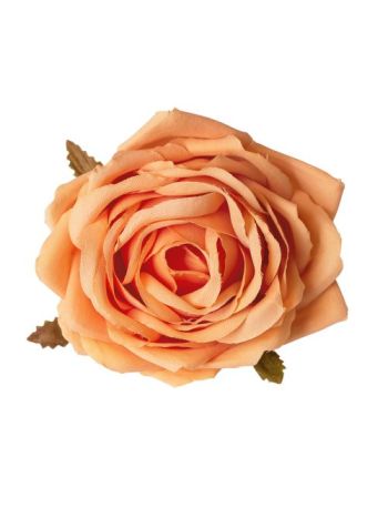 Rózsa selyemvirág fej- 9cm - Narancs