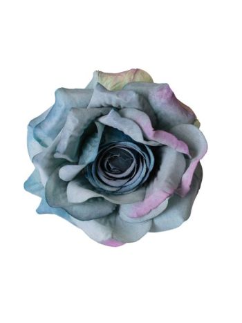 Rózsa selyemvirág fej- 8cm - Kék