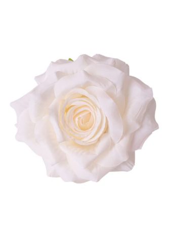 Rózsa selyemvirág fej- 8cm - Fehér