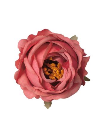 Peonia selyemvirág fej- 10cm -  Sötét rózsaszín