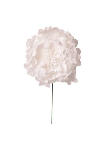 Peonia selyemvirág szál- 26cm - Fehér