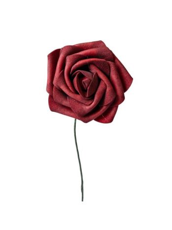 Rózsa selyemvirág szál- 23cm - Bordó