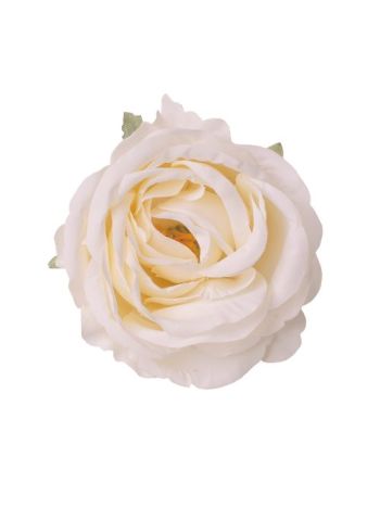 Rózsa selyemvirág fej- 9cm - Fehér