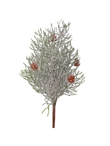 Csillámos- deres hatású karácsonyi köteg tobozzal- 42 cm magas