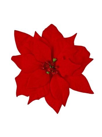 Mikulásvirág fej- 12cm - Piros