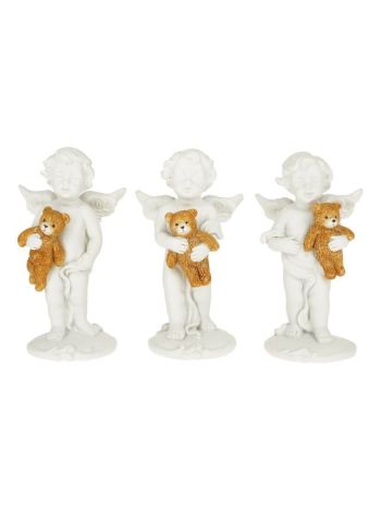 Angyal macival álló poly 4-5x4x8-5 cm fehér- barna 3 féle