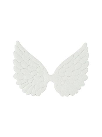 Angyalszárny csipeszes- textil- 9 cm- fehér- S/3 SSS