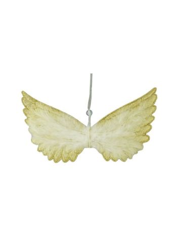 Angyalszárny glitteres- akasztós- textil- 23 cm- arany- 2 féle SSS