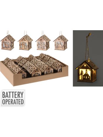 Ledes karácsonyi kisház 9 cm