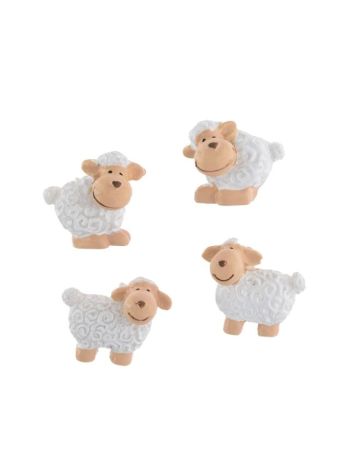 Bárány öntapadós poly 3x2-5x1-4cm fehér S/12  DD61444