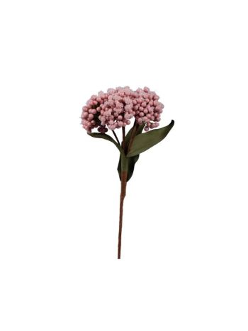 Bogyós csokor havas- polyfoam 65cm pink @