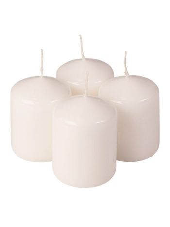 Adventi henger gyertya készlet- 6.5 x 5cm - Lakk fehér