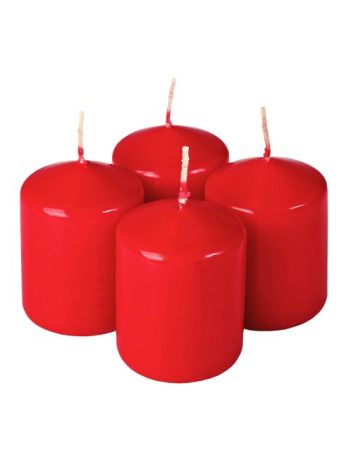 Adventi henger gyertya készlet- 6.5 x 5cm - Lakk piros