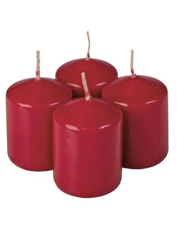 Adventi henger gyertya készlet- 6.5 x 5cm - Lakk bordó