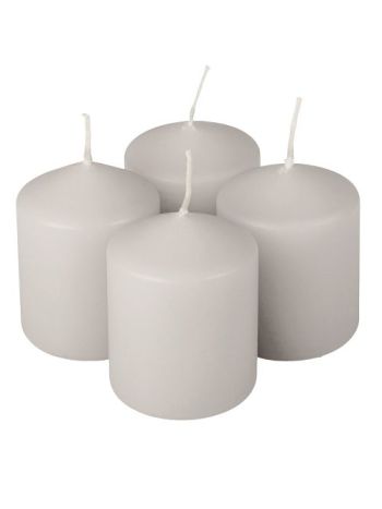 Sada adventných sviečok - 6,5 x 5 cm - matná sivá