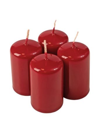 Adventi henger gyertya készlet- 8 x 5cm - Lakk bordó