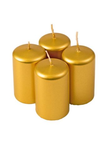 Adventi henger gyertya készlet- 8 x 5cm - Metál arany