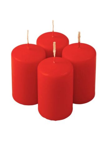 Adventi henger gyertya készlet- 8 x 5cm - Matt piros
